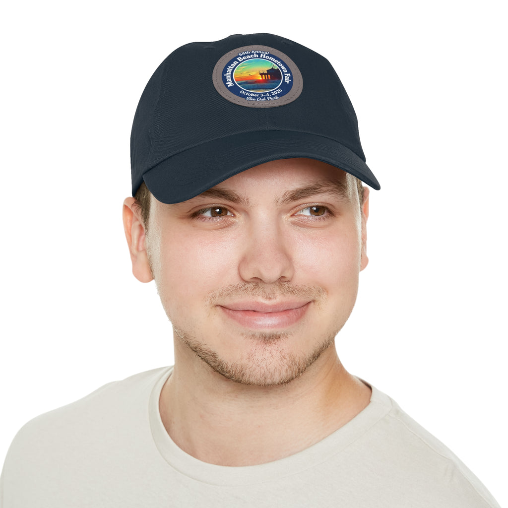 Manhattan Beach Hometown Fair 2026  Beach  Live Oak Park Annual Festival Round Leather Patch Hat