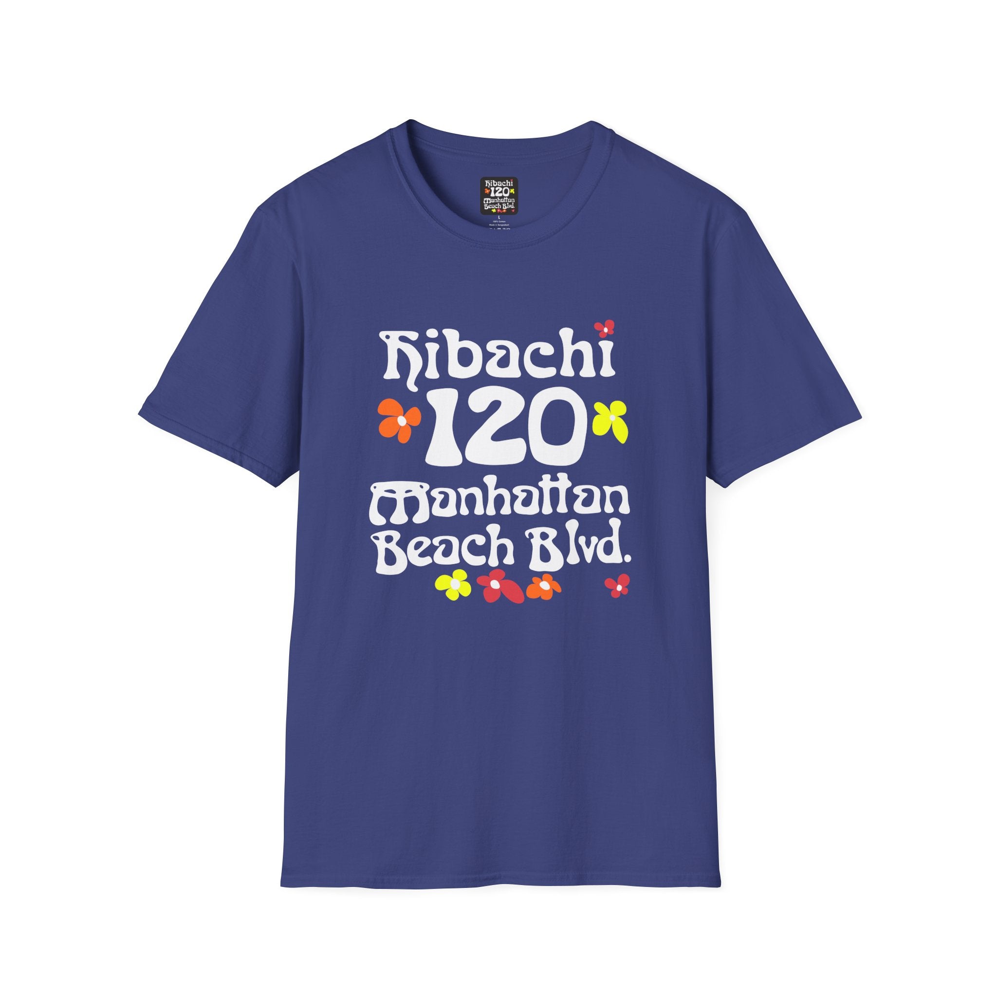 Hibachi 120 Manhattan Beach Blvd Restaurant #OldSchool T-Shirt — Retro Floral Surf Tee "Gone But Not Forgotten"