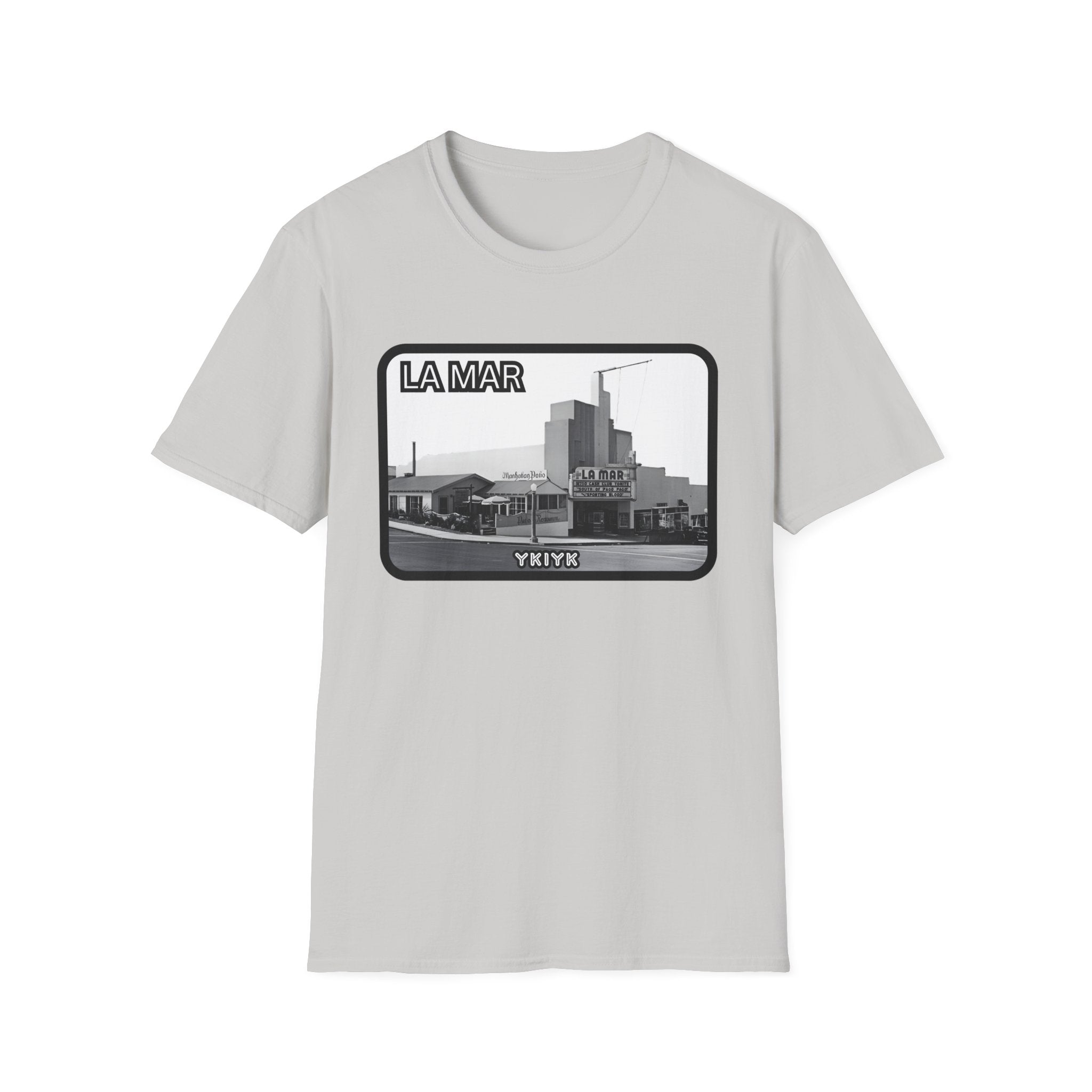 La Mar Theater Manhattan Beach  T-Shirt | Vintage Black & White Urban Graphic YKIYK