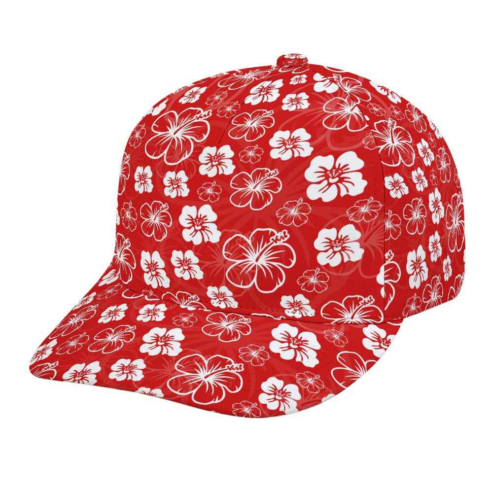Red Hawaiian Print Baseball Cap Free Shipping