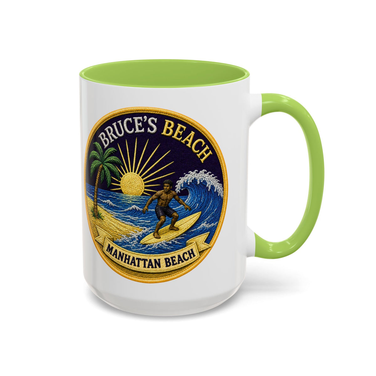 Manhattan Beach Surf Mug — Bruce’s Beach Coffee Cup (11/15oz Accent)
