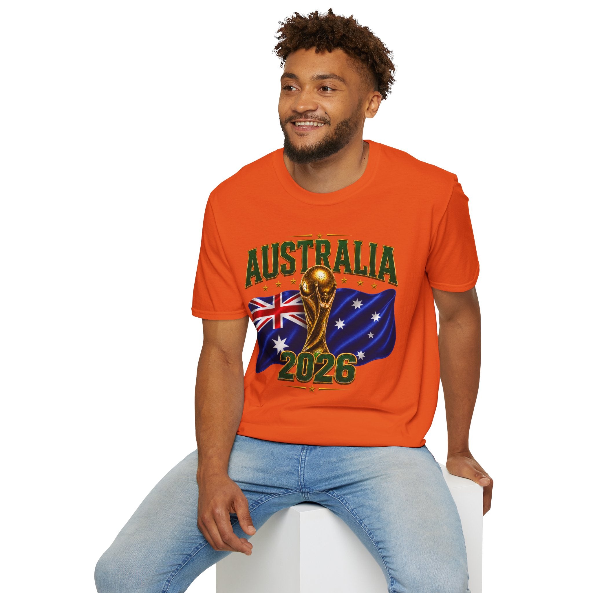 Australia 2026 Soccer World Cup T-Shirt — Aussie Flag & Trophy Design