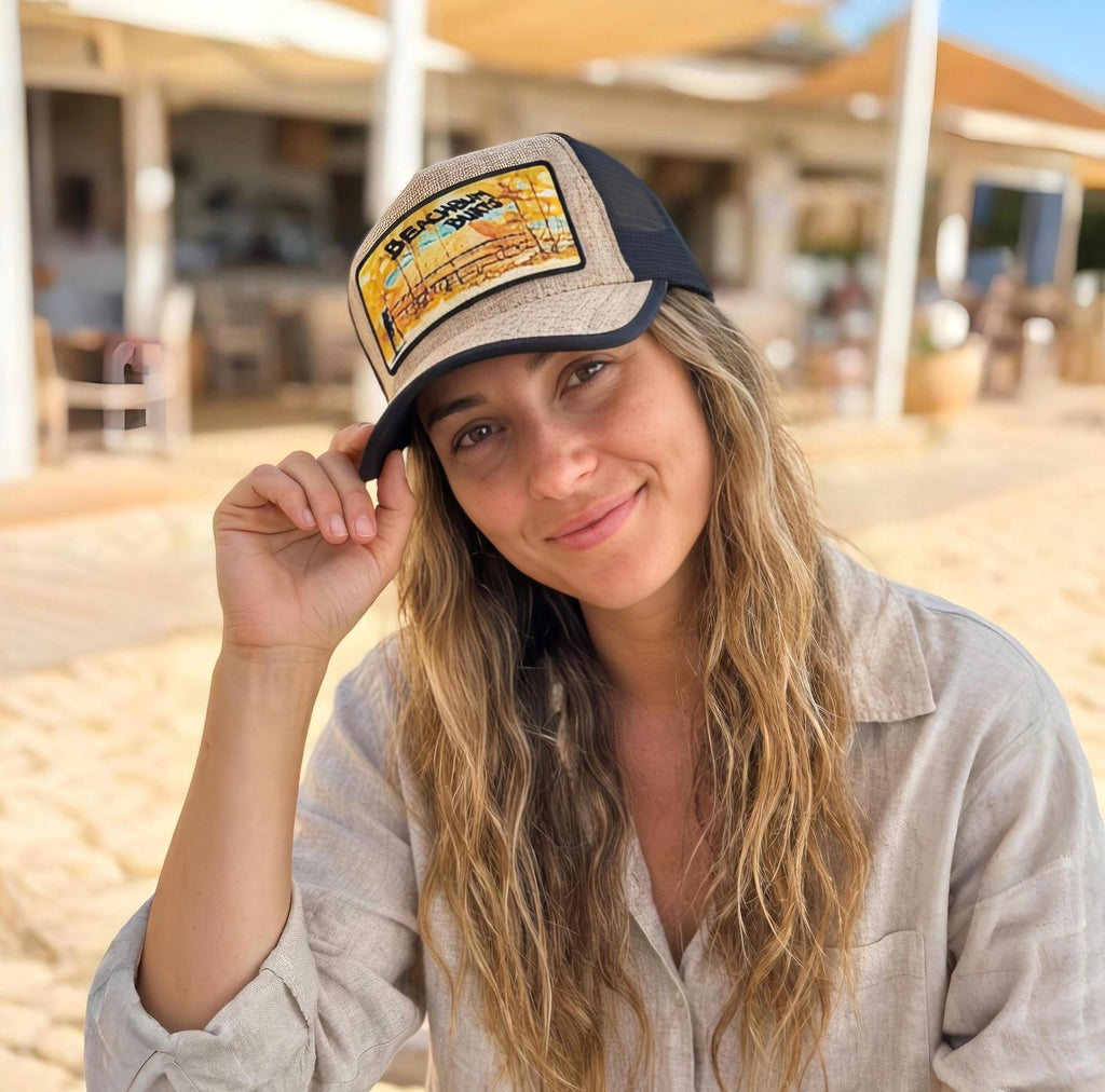 Beach Bum Burts 🏖️  Custom One of a Kind - Thatch Look Style Hat