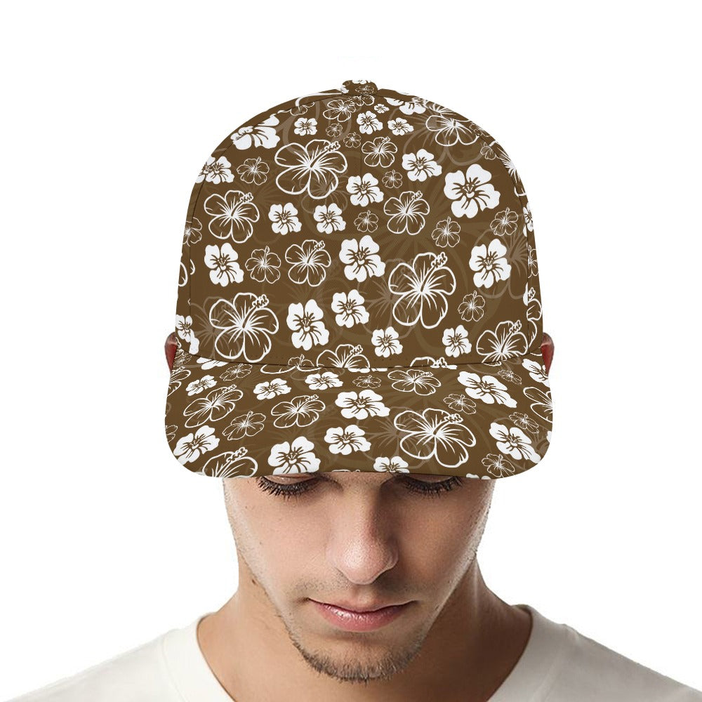 Brown Hawaiian Print Baseball Cap Free Shipping