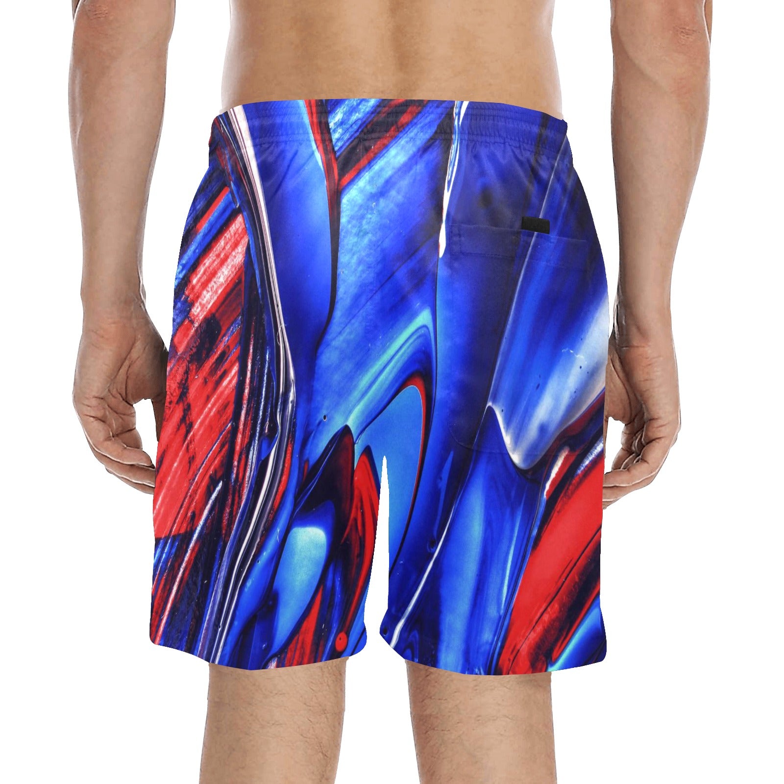 Spilled Paint Men's Mid-Length Beach Shorts Free Shipping