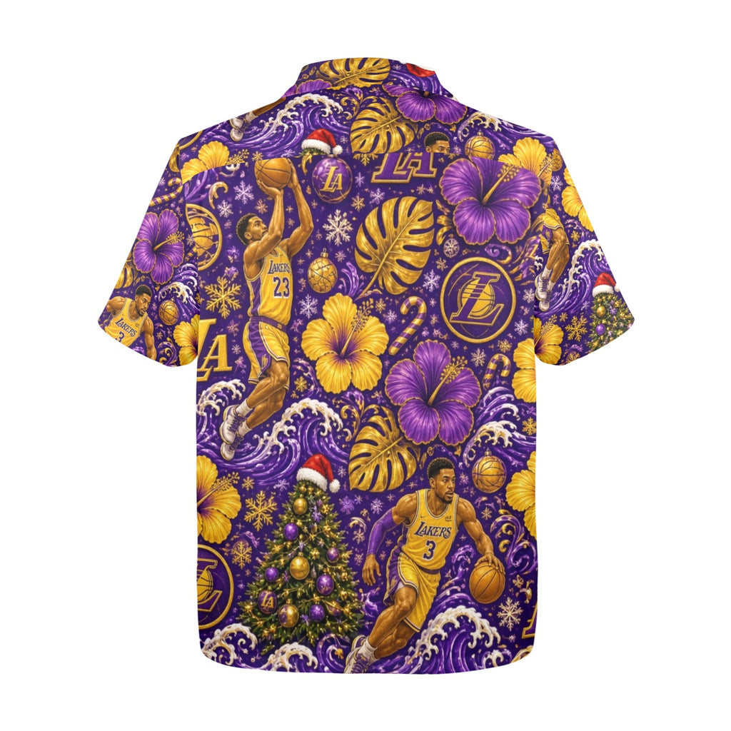 Lakers Christmas Men's All Over Print Hawaiian Shirt Made In USA Ships to USA Only