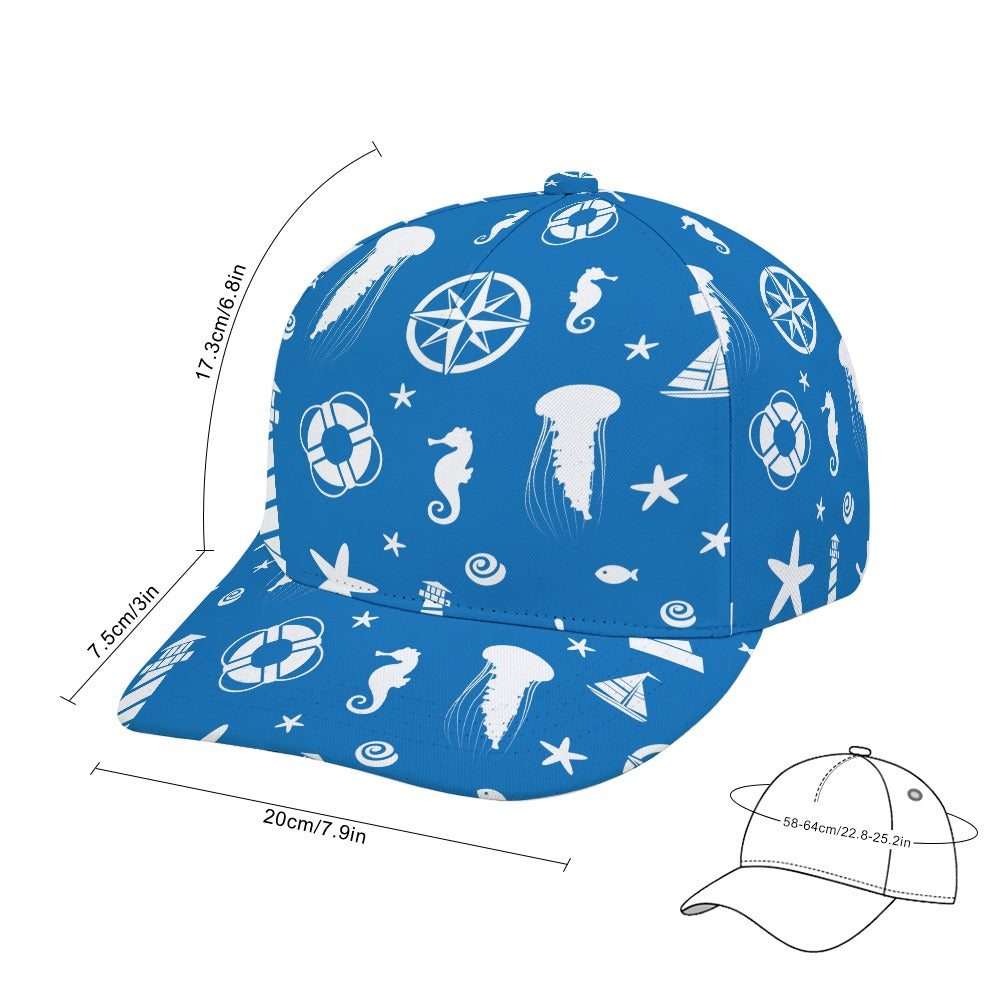 Blue Ocean Nautical Scene Baseball Cap Free Shipping