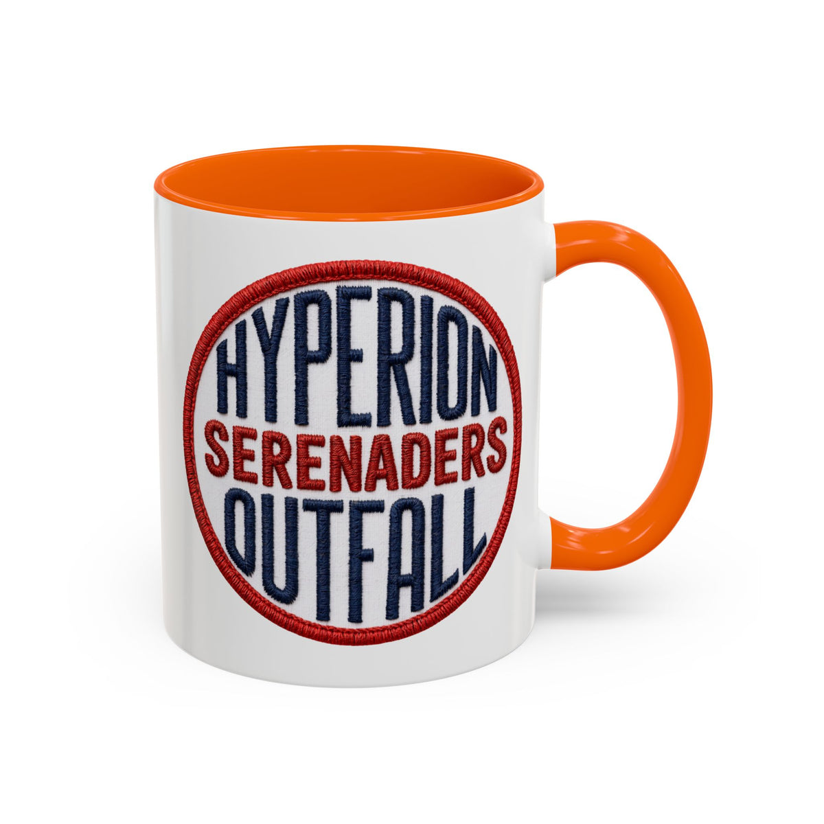 Accent Coffee Mug — "Hyperion Serenaders Outfall" Retro Patch Ceramic Mug (11/15oz)