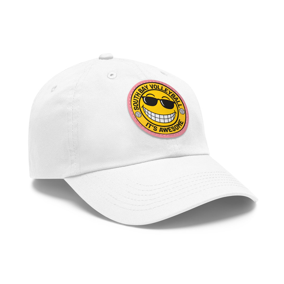 Volleyball Smiley Mom and Dad Hat — "South Bay Volleyball: It’s Awesome" Leather Patch