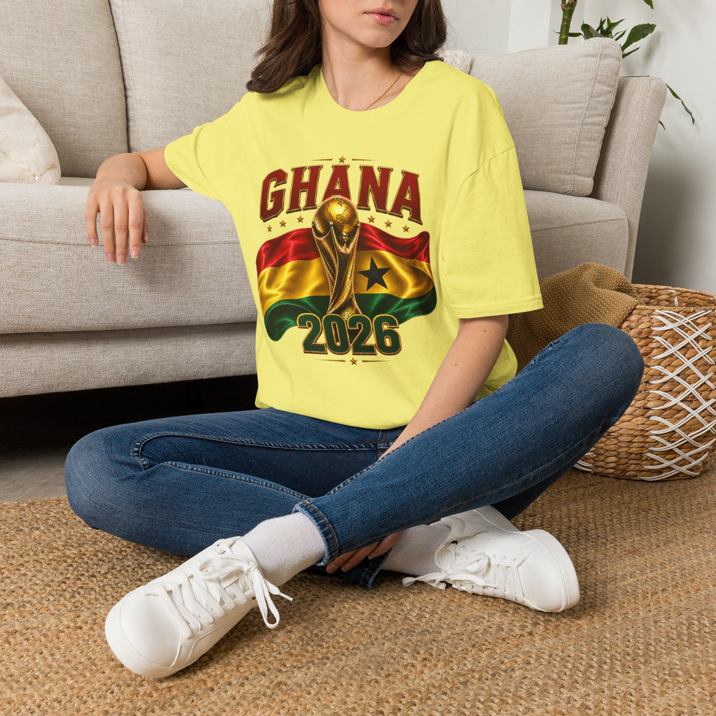 Ghana 2026 World Cup T-Shirt — Flag & Trophy Football Fan Tee
