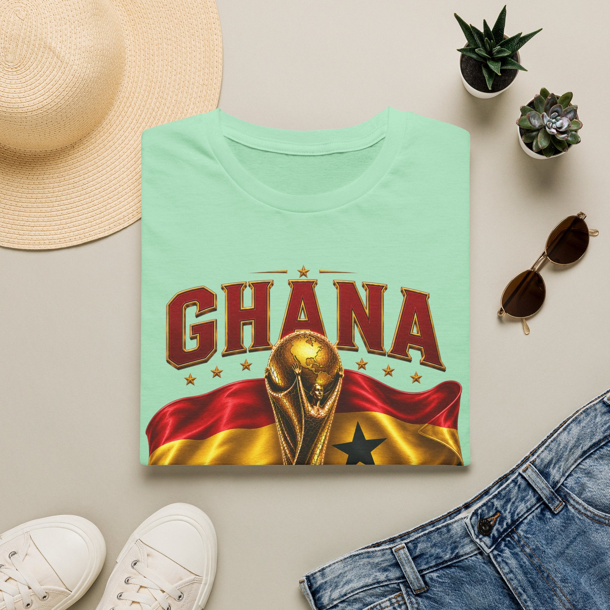 Ghana 2026 World Cup T-Shirt — Flag & Trophy Football Fan Tee