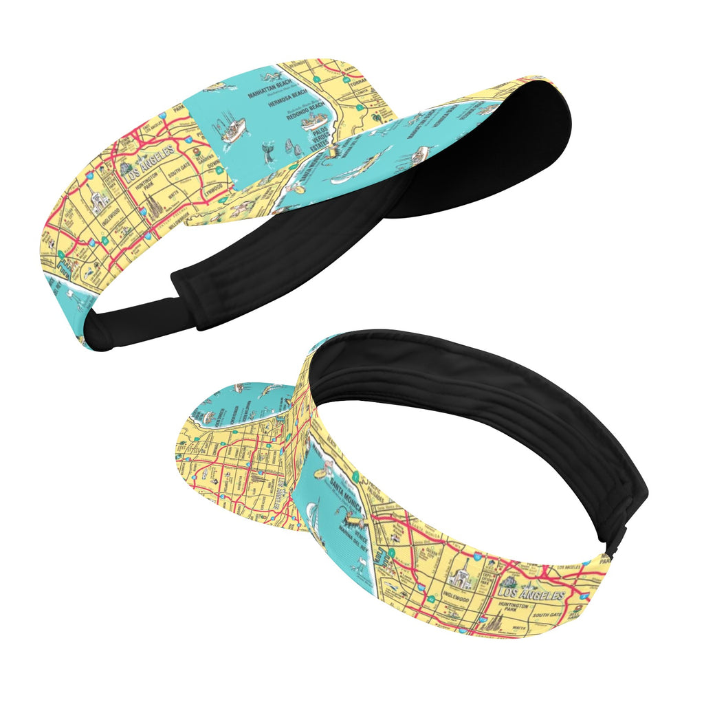 South Bay Map Style Sports Visor New