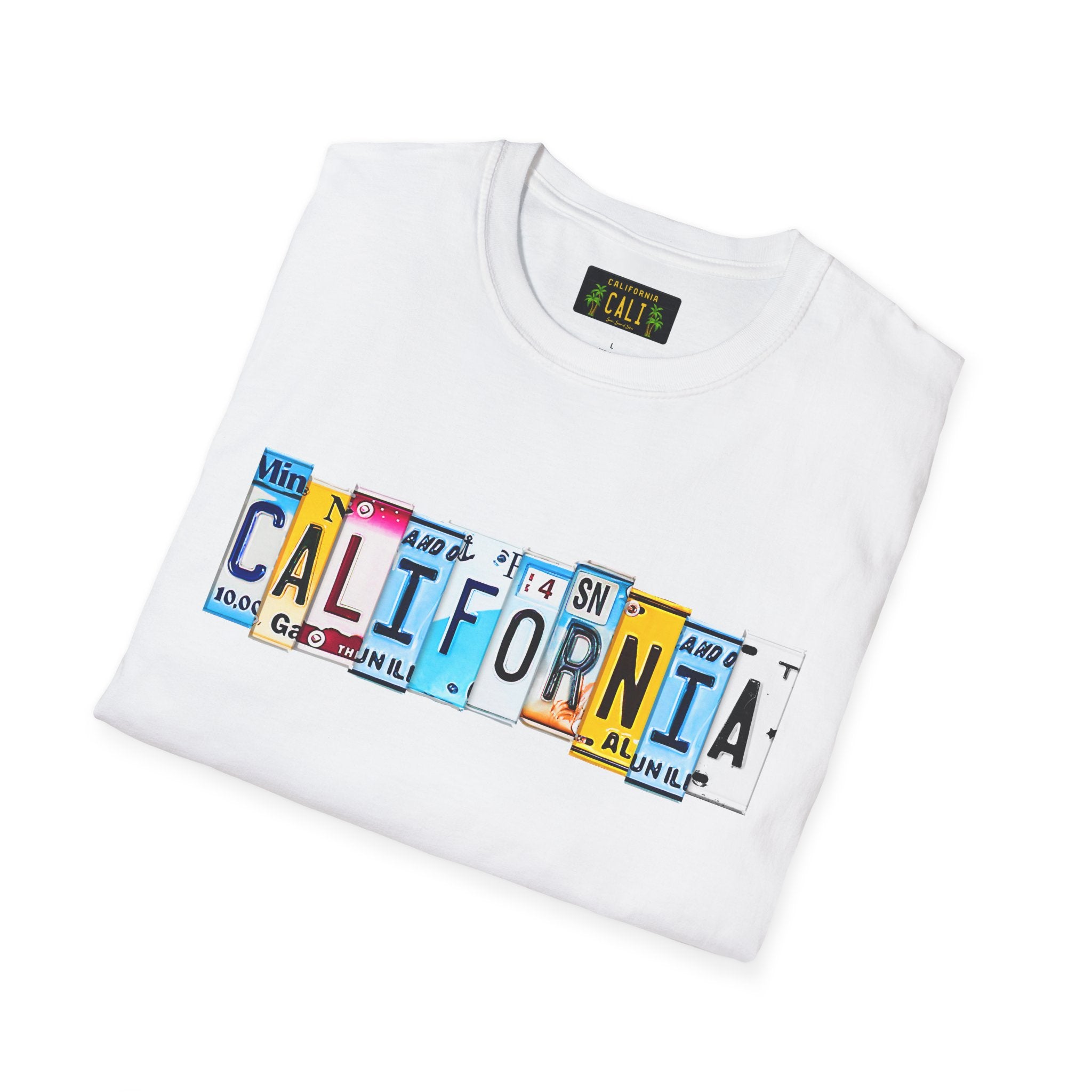 California License Plate Letters T-Shirt | Vintage Road Trip State Tee