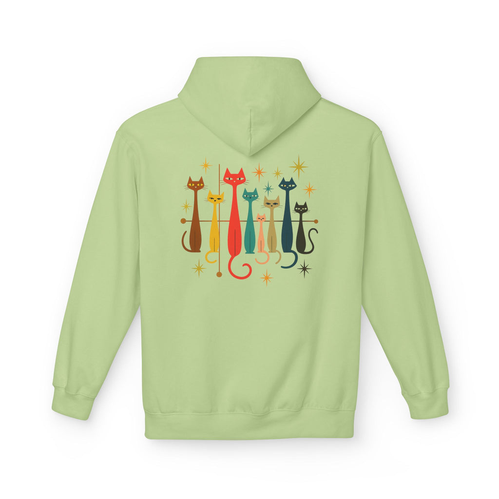 Retro Long Cats hoodie | Colorful Cat Illustration (printed front and back)
