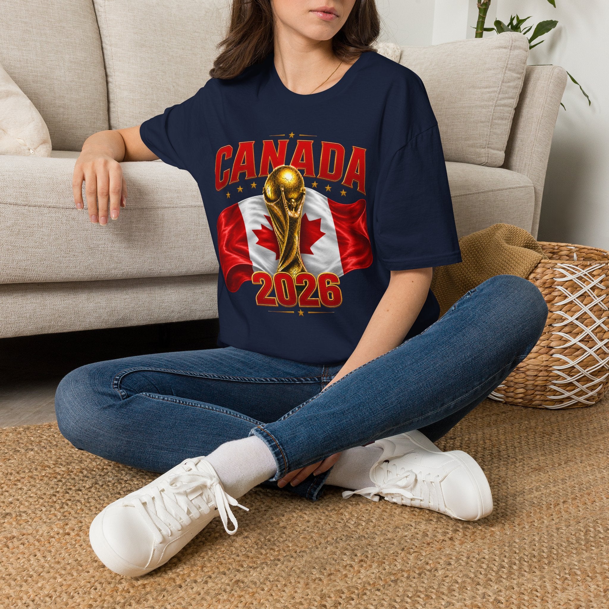 Canada 2026 World Cup T-Shirt — Canadian Soccer Fan Tee with Trophy & Flag