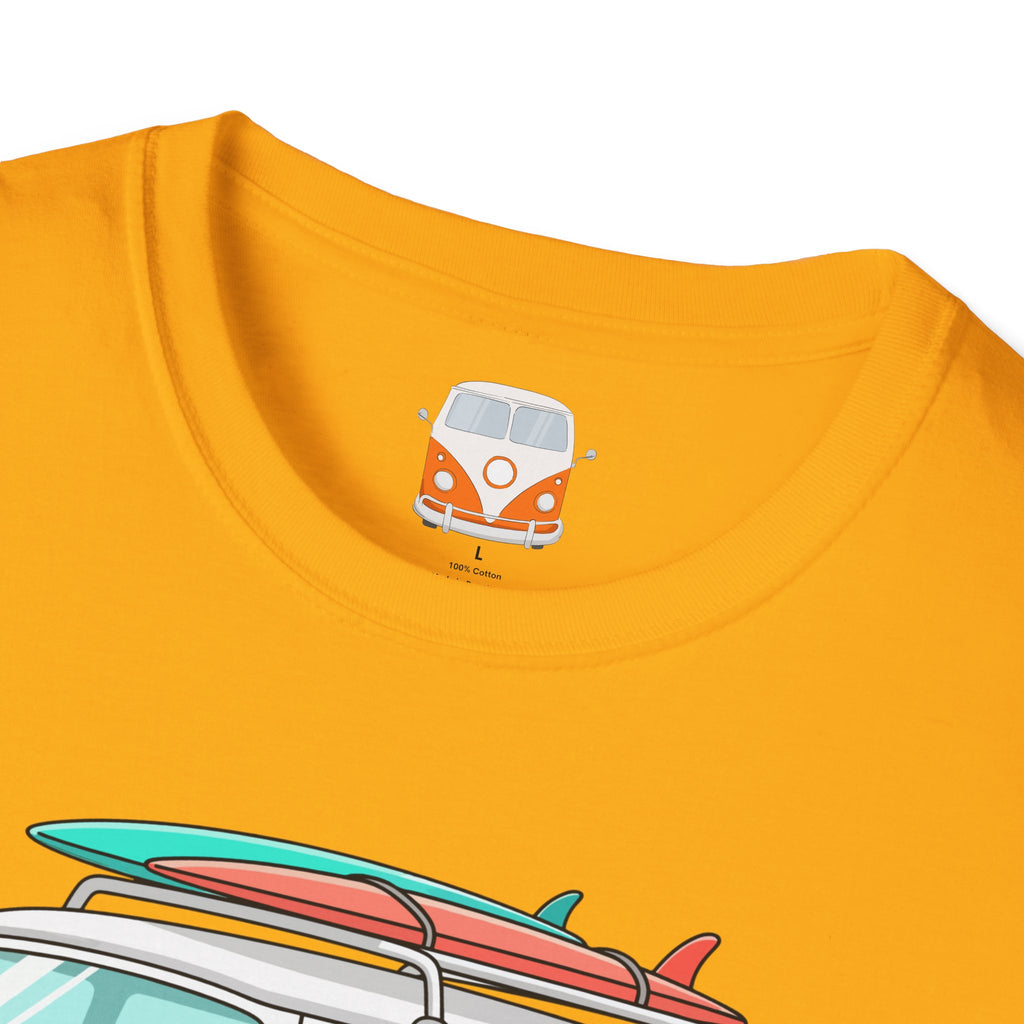 Retro Surf VW Van T-Shirt | Vintage Camper Bus Beach Tee Original Bare Feet
