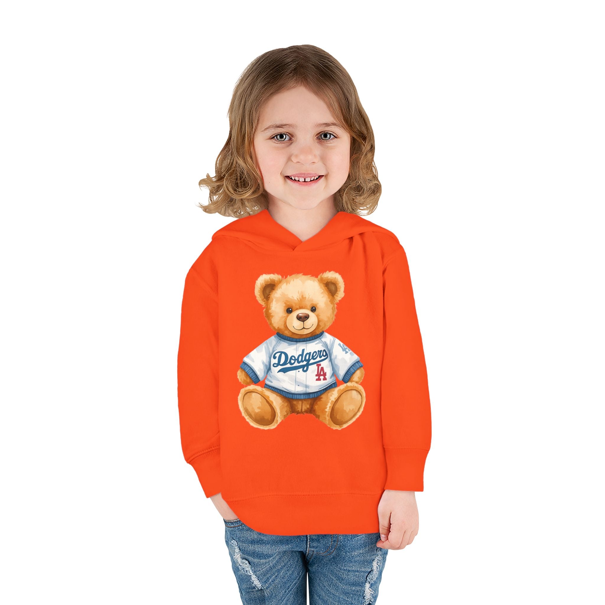 Teddy Bear in Jersey Hoodie | Toddler Pullover Fleece