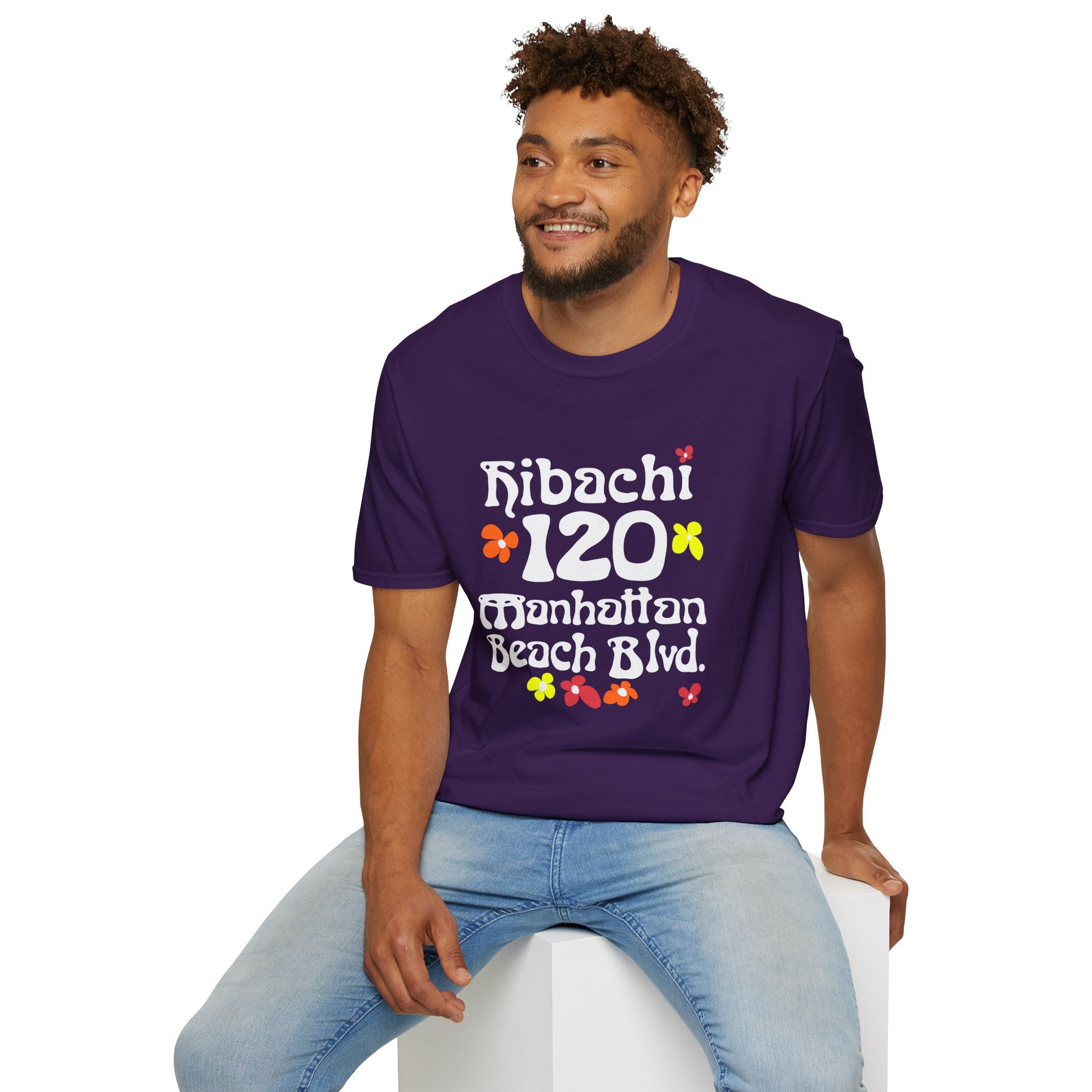 Hibachi 120 Manhattan Beach Blvd Restaurant #OldSchool T-Shirt — Retro Floral Surf Tee "Gone But Not Forgotten"