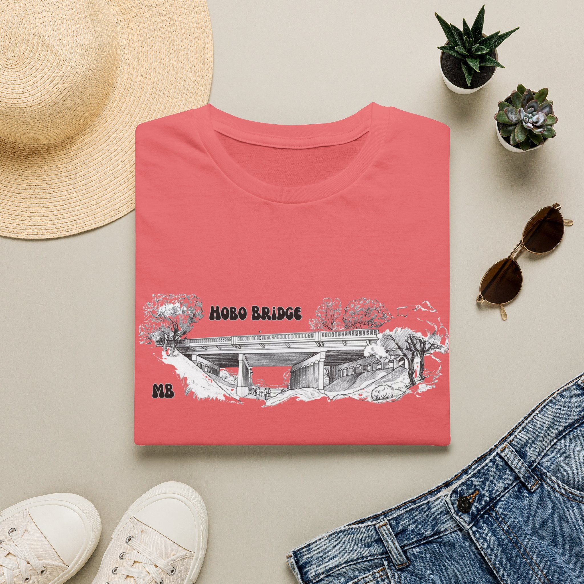 Hobo Bridge Manhattan Beach California Sketch T-Shirt | Hand-Drawn Bridge Illustration IYKYK