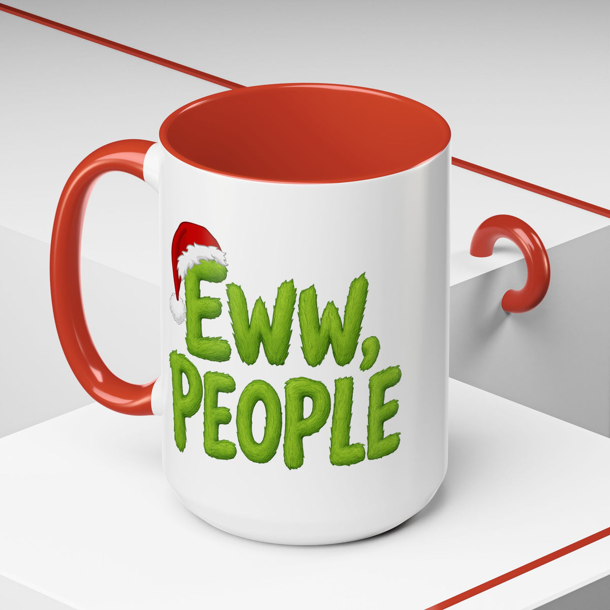 Eww People mug | Accent coffee mug, holiday Santa hat design