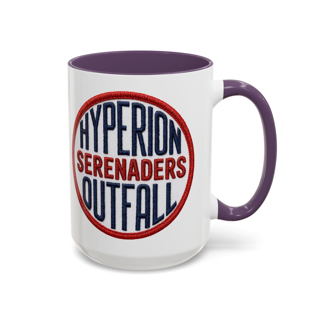Accent Coffee Mug — "Hyperion Serenaders Outfall" Retro Patch Ceramic Mug (11/15oz)