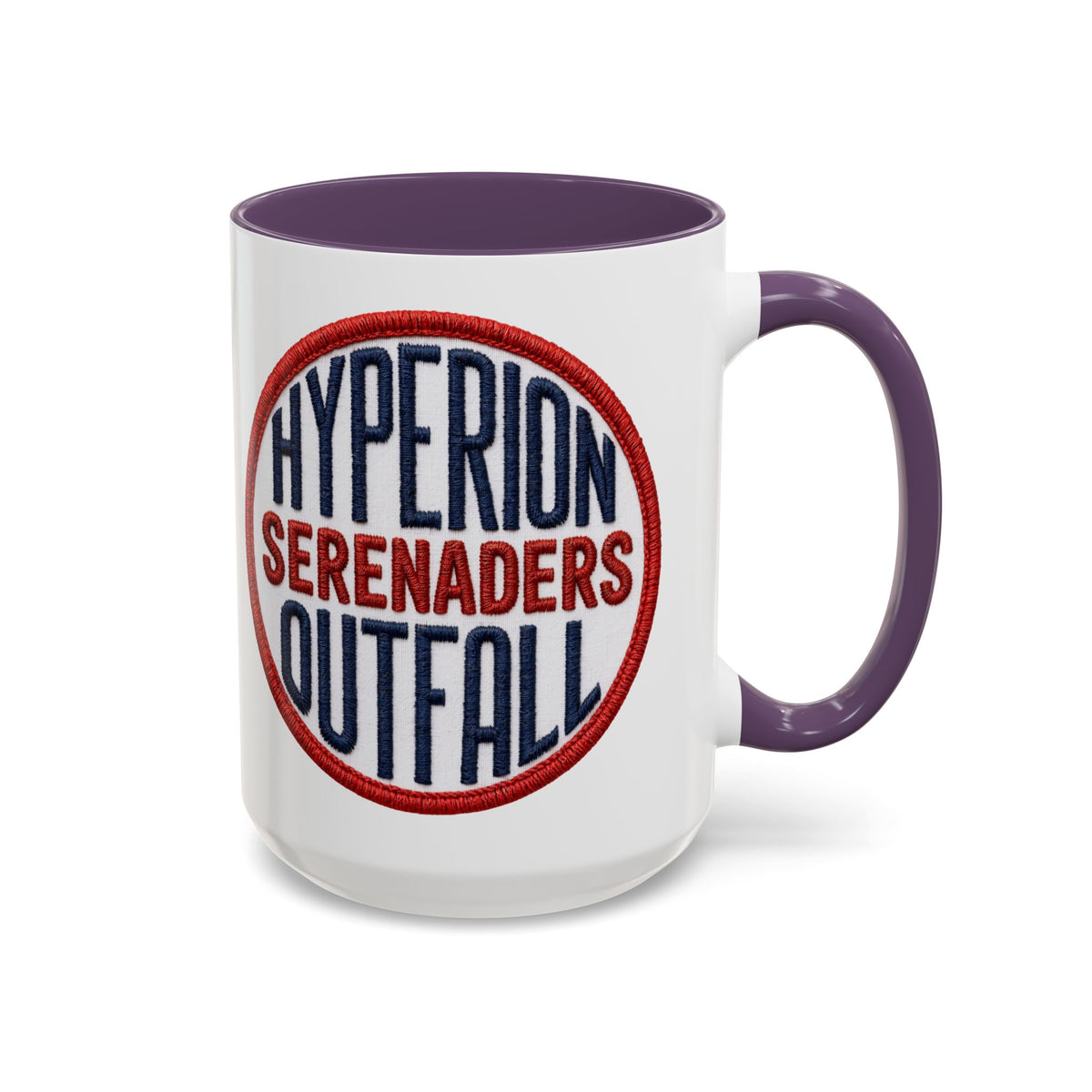 Accent Coffee Mug — "Hyperion Serenaders Outfall" Retro Patch Ceramic Mug (11/15oz)