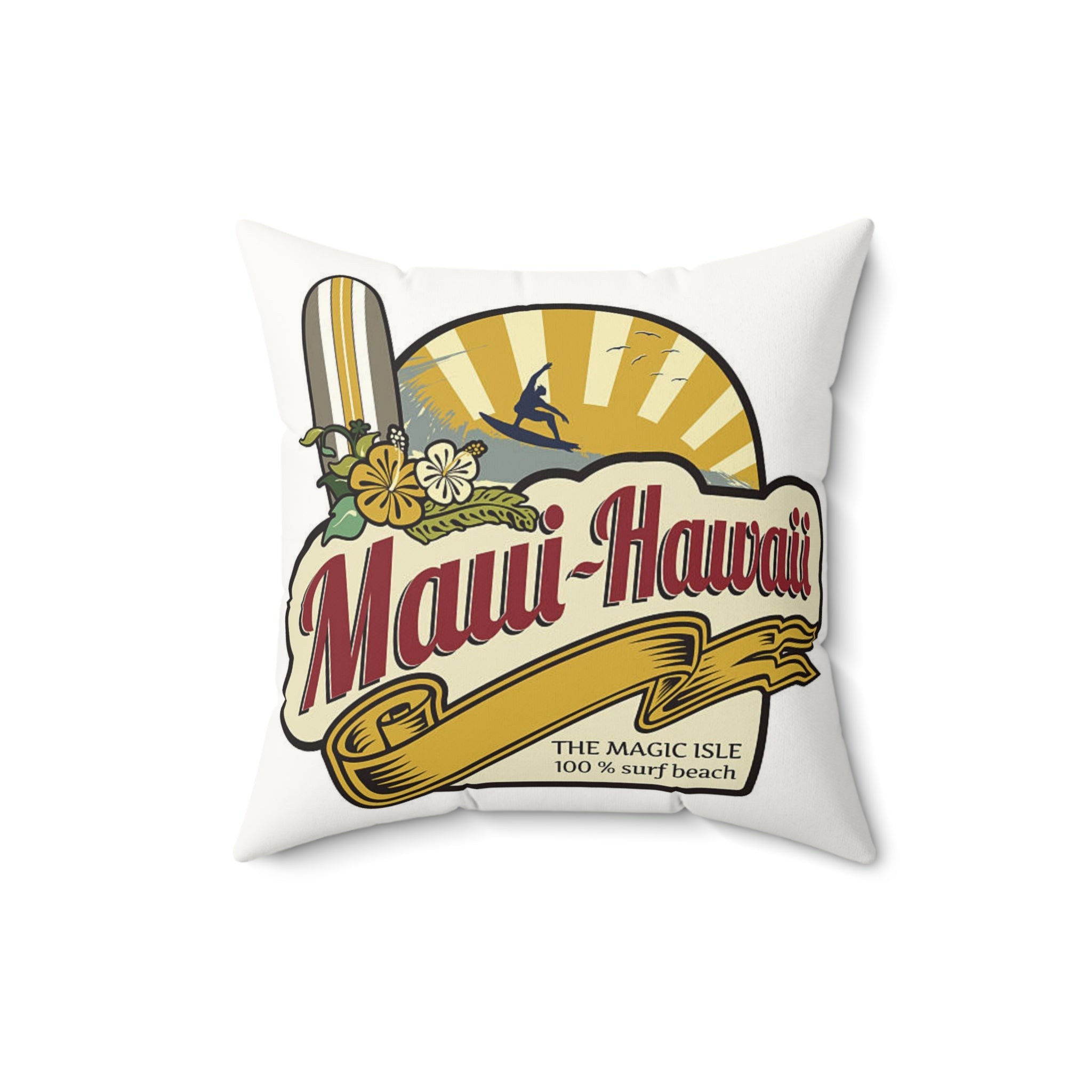 MAUI HAWAII  Fun Pillow - Faux Suede Square Pillow