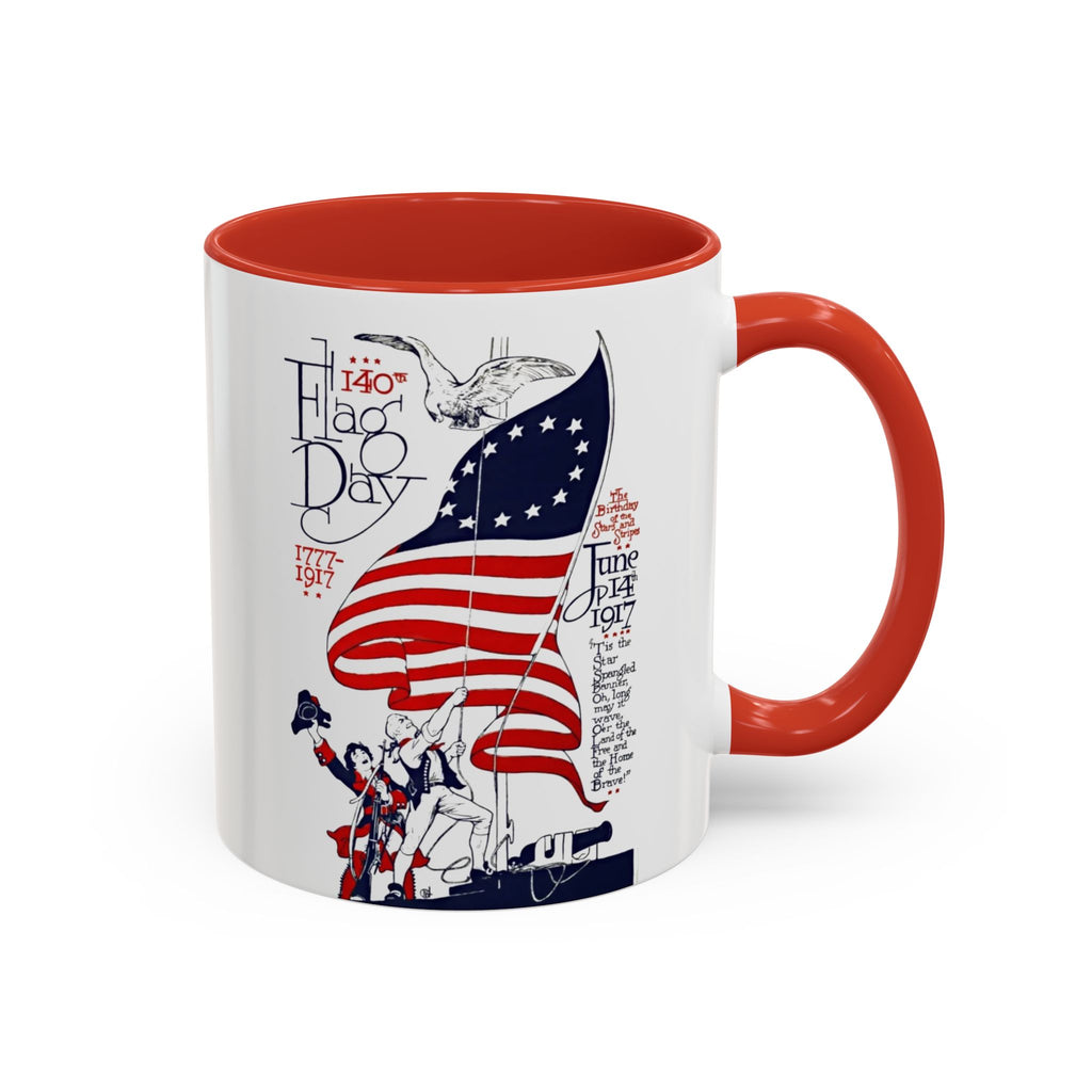 Flag Day Illustration Original Artwork 1917  Mug | American Flag Sailors Accent Coffee Mug