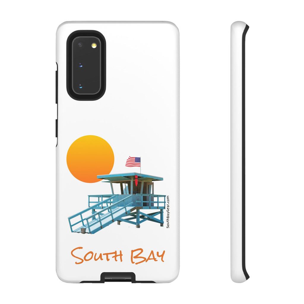 South Bay Lifeguard Stand with American Flag Tough Phone Cases