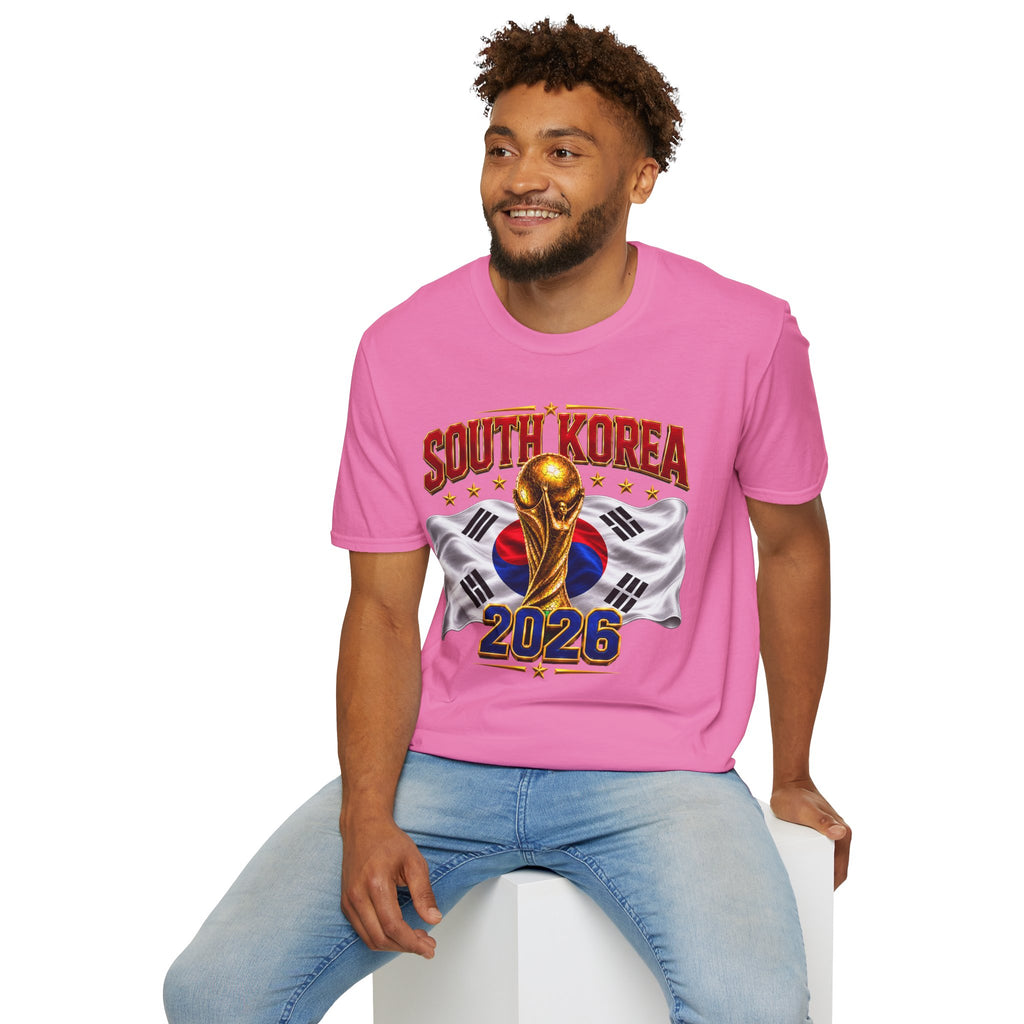 South Korea 2026 Soccer World Cup T-Shirt — Korean Flag & Trophy Football Fan Tee