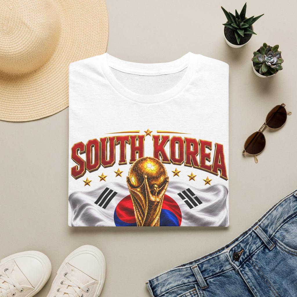 South Korea 2026 Soccer World Cup T-Shirt — Korean Flag & Trophy Football Fan Tee