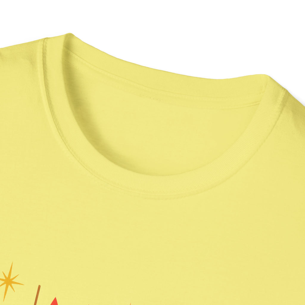 Retro Mid-Century Cats T-Shirt | Colorful Stylized Cat Illustration