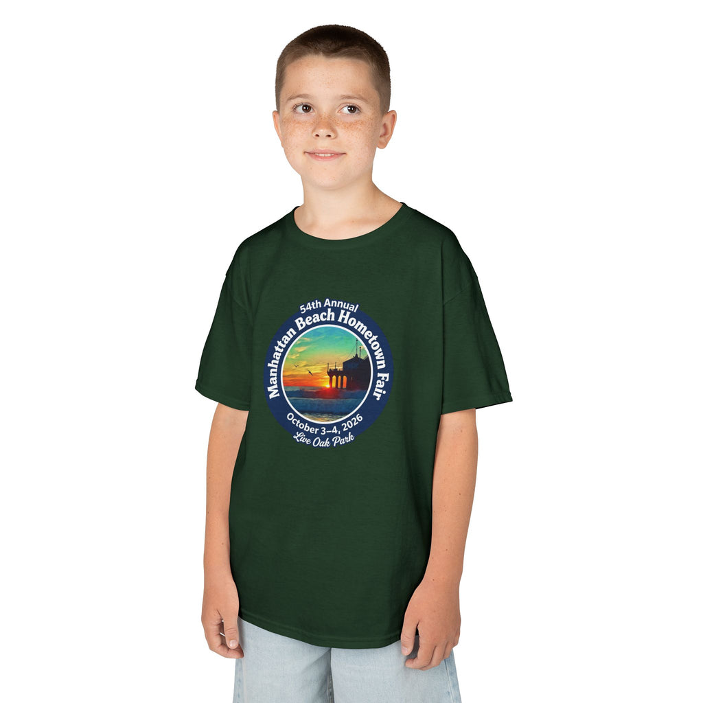 Kids Tee — Manhattan Beach Hometown Fair 2026 Sunset Logo