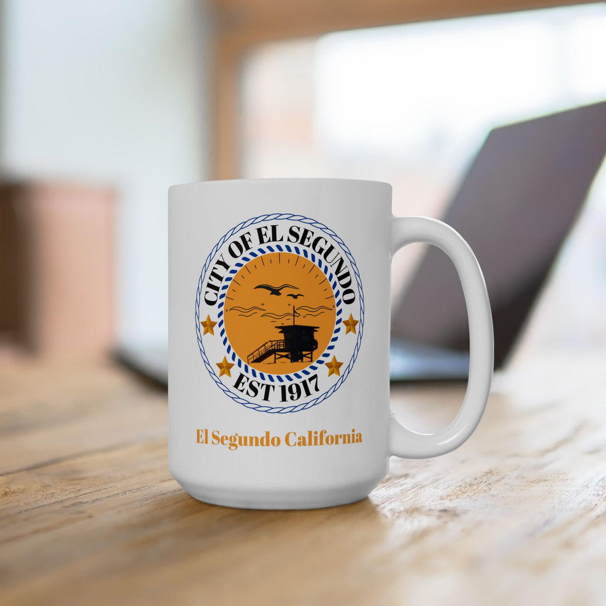 El Segundo California Seal Ceramic Mug — City Crest Coffee Cup (11oz, 15oz)