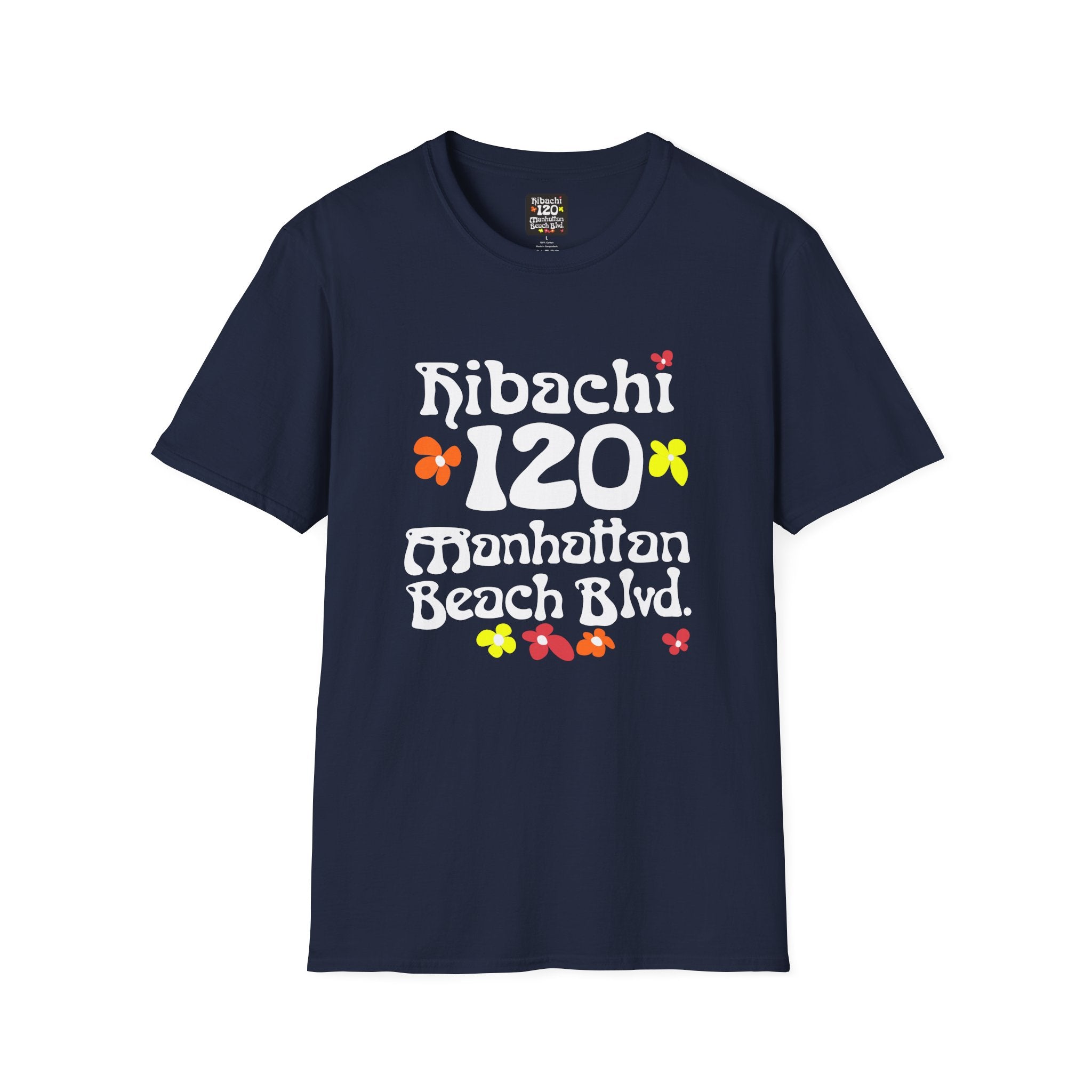 Hibachi 120 Manhattan Beach Blvd Restaurant #OldSchool T-Shirt — Retro Floral Surf Tee "Gone But Not Forgotten"