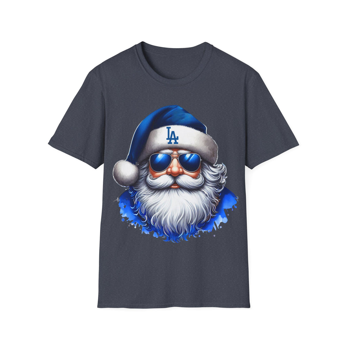 LA Dodgers Blue Santa T-Shirt — Cool Sunglasses Holiday Tee