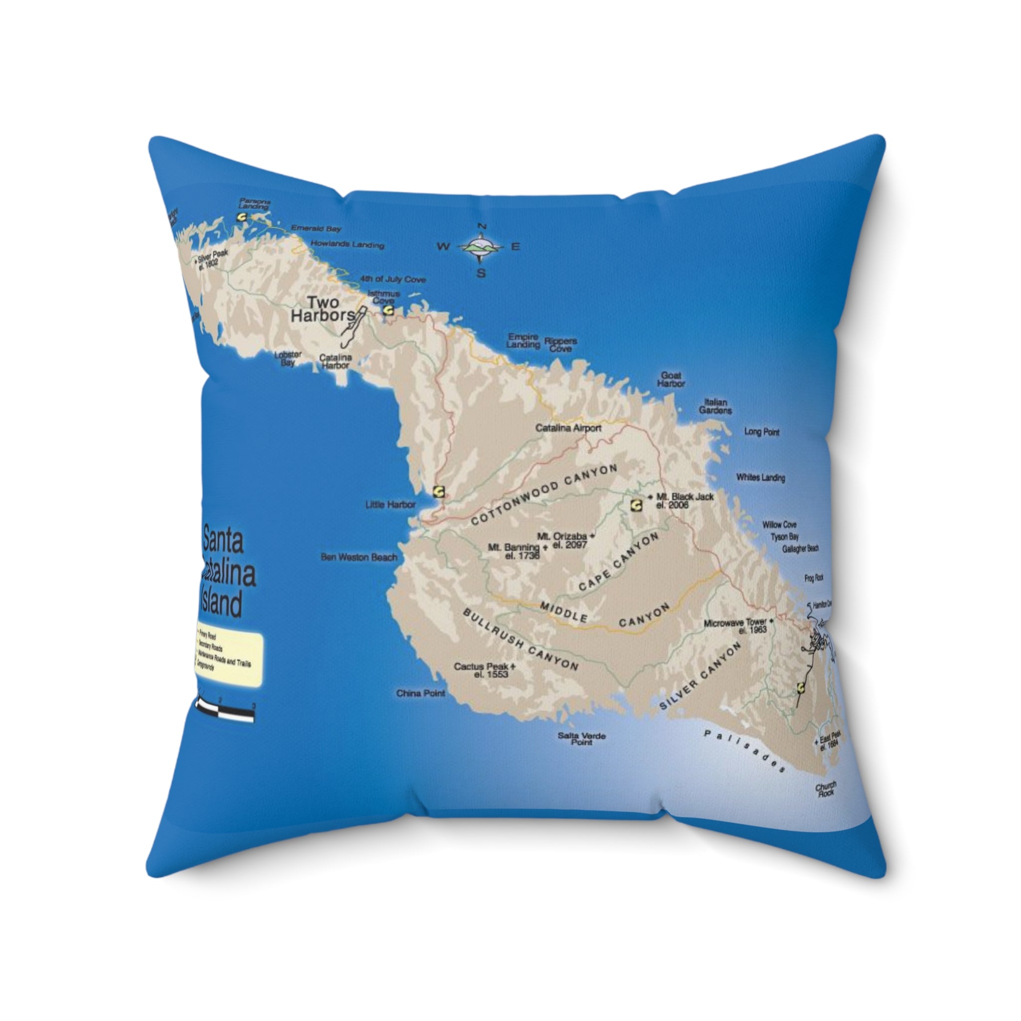 Santa Catalina Island California 90704 #1 Spun Polyester Square Pillow