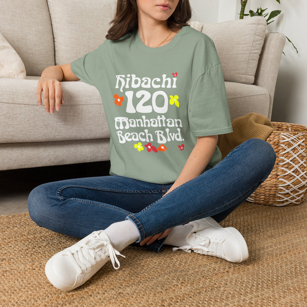 Hibachi 120 Manhattan Beach Blvd Restaurant #OldSchool T-Shirt — Retro Floral Surf Tee "Gone But Not Forgotten"