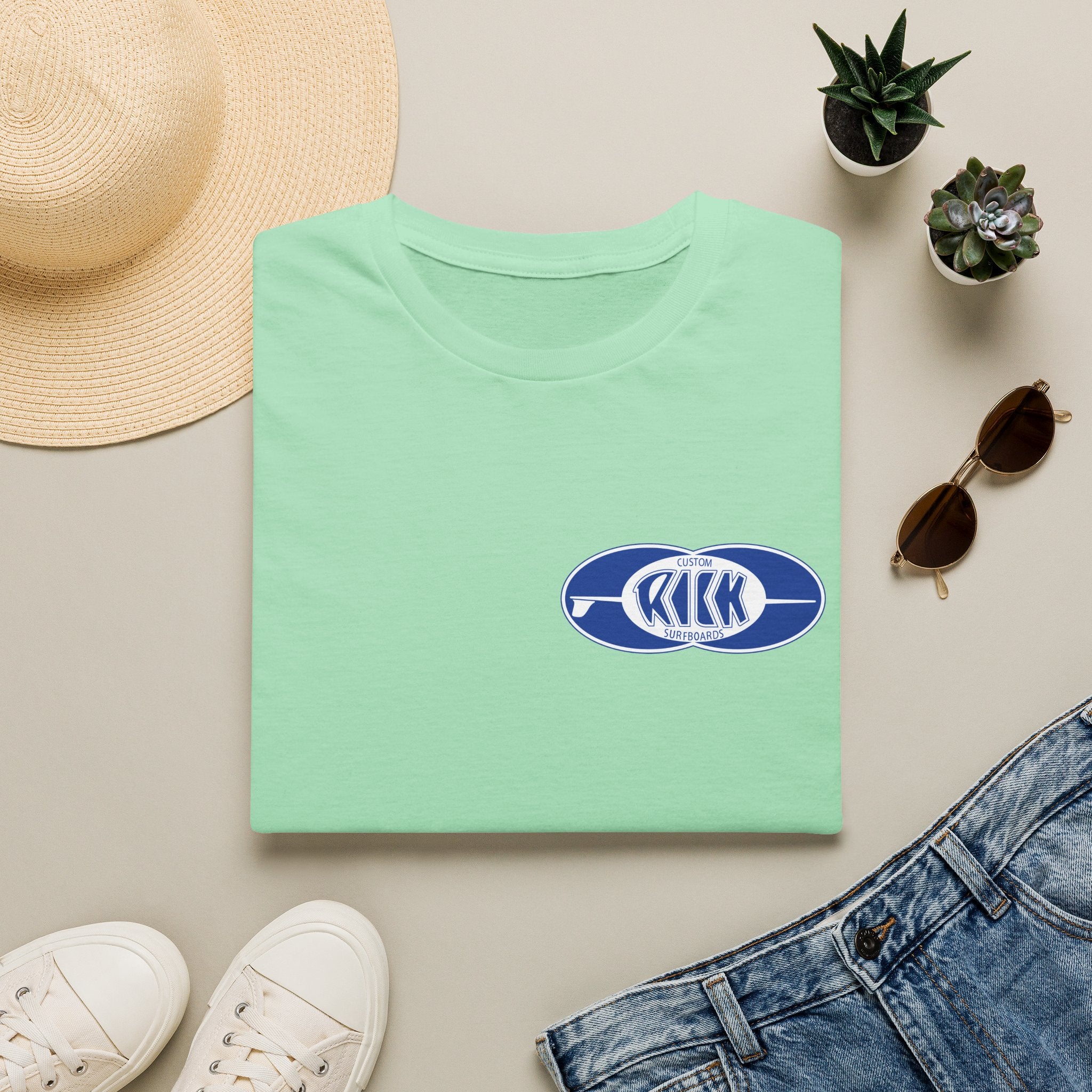Rick Surfboards Unisex Softstyle T-Shirt Old School Hermosa Beach