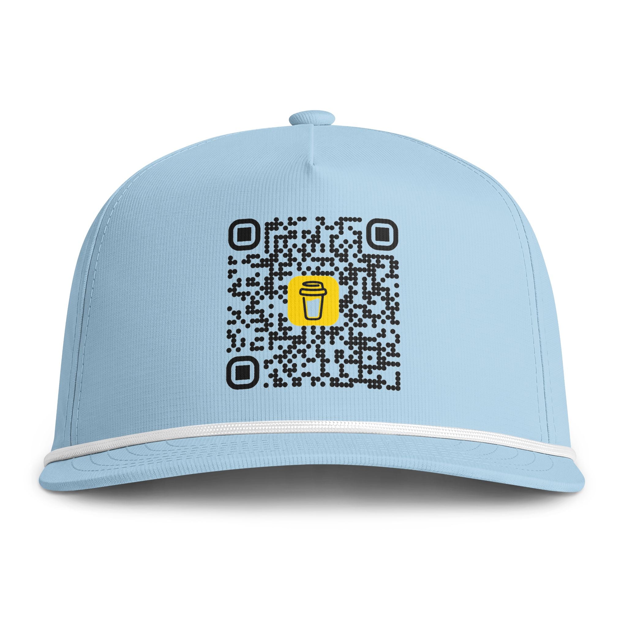 QR Code Cap with Coffee Icon – Sunwashed Rope Hat