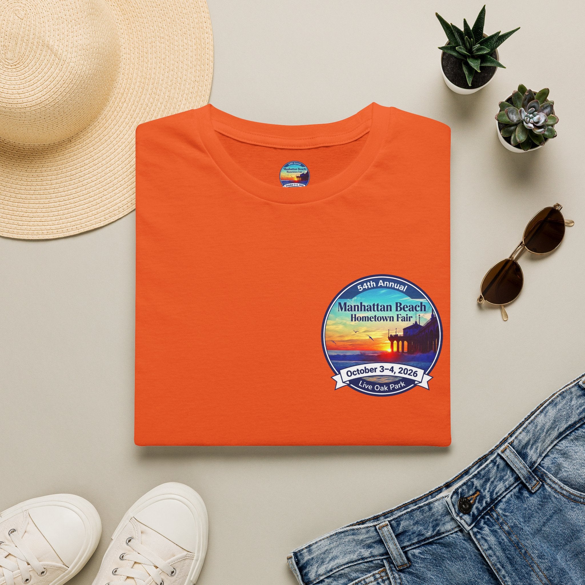 Manhattan Beach Hometown Fair T-Shirt — 54th Annual Sunset Surf Logo (Oct 3-4, 2026)