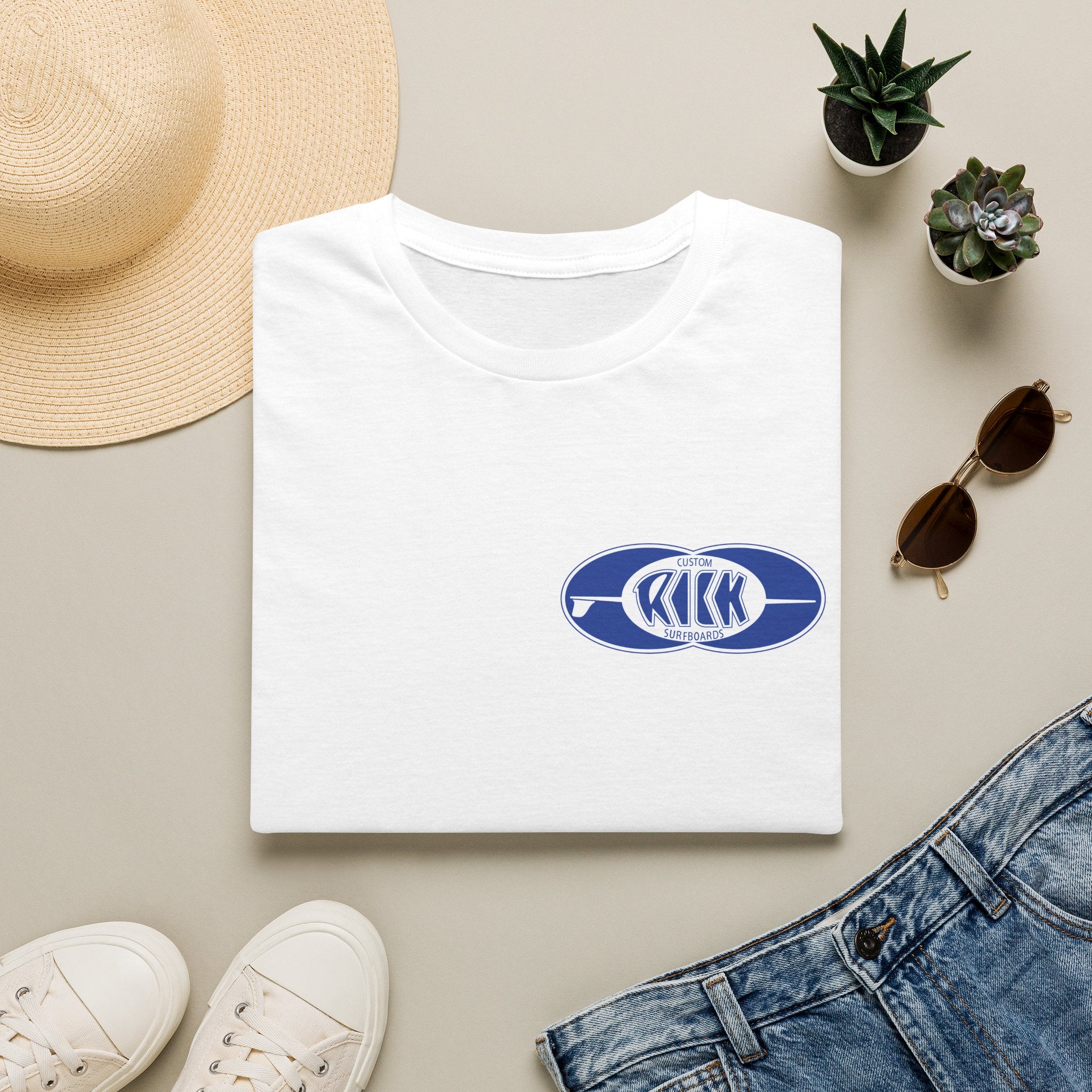 Rick Surfboards Unisex Softstyle T-Shirt Old School Hermosa Beach