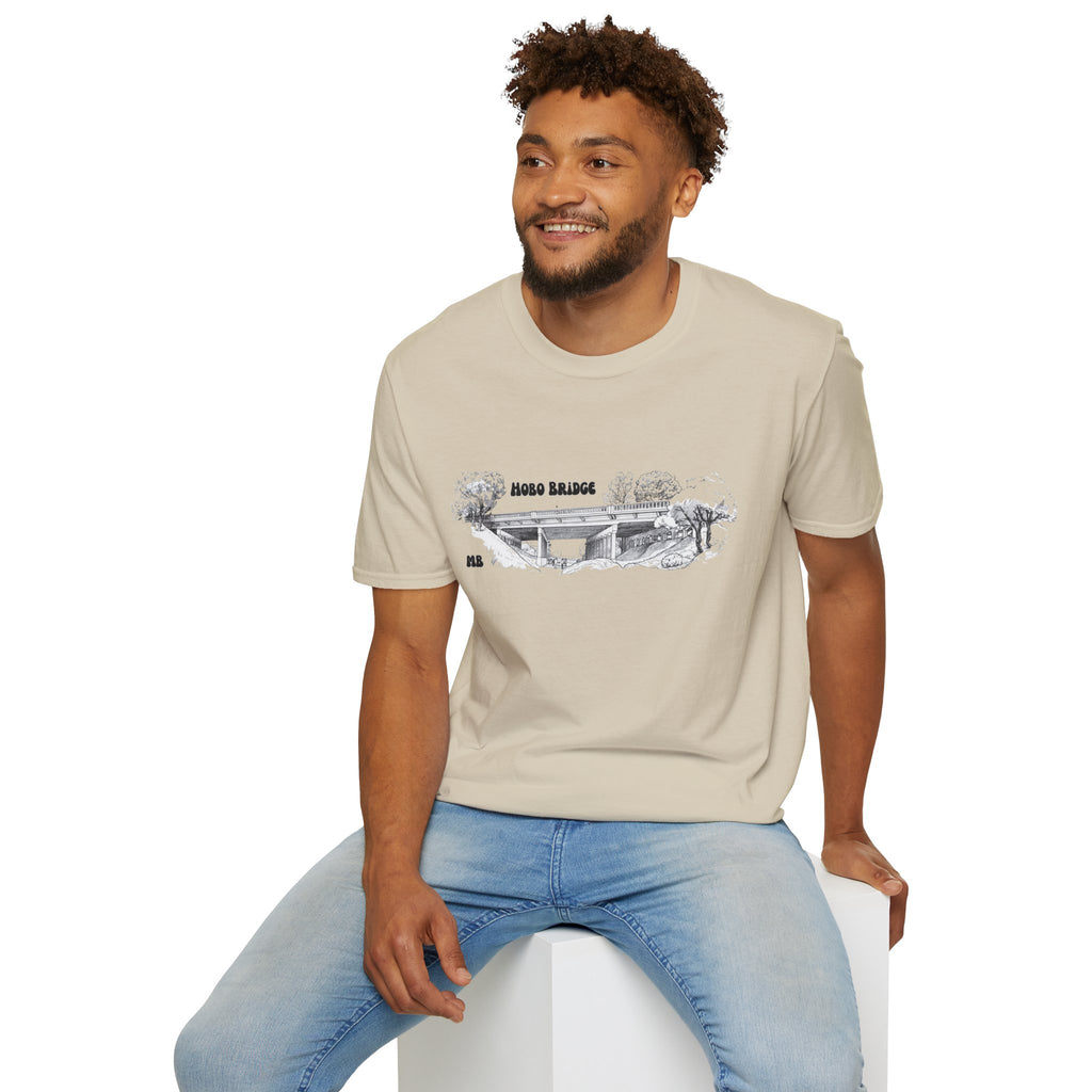 Hobo Bridge Manhattan Beach California Sketch T-Shirt | Hand-Drawn Bridge Illustration IYKYK