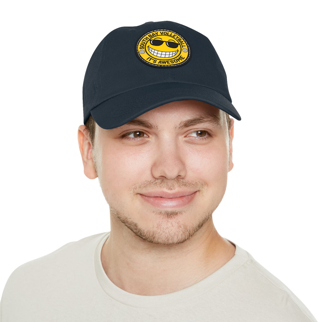 Volleyball Smiley Mom and Dad Hat — "South Bay Volleyball: It’s Awesome" Leather Patch
