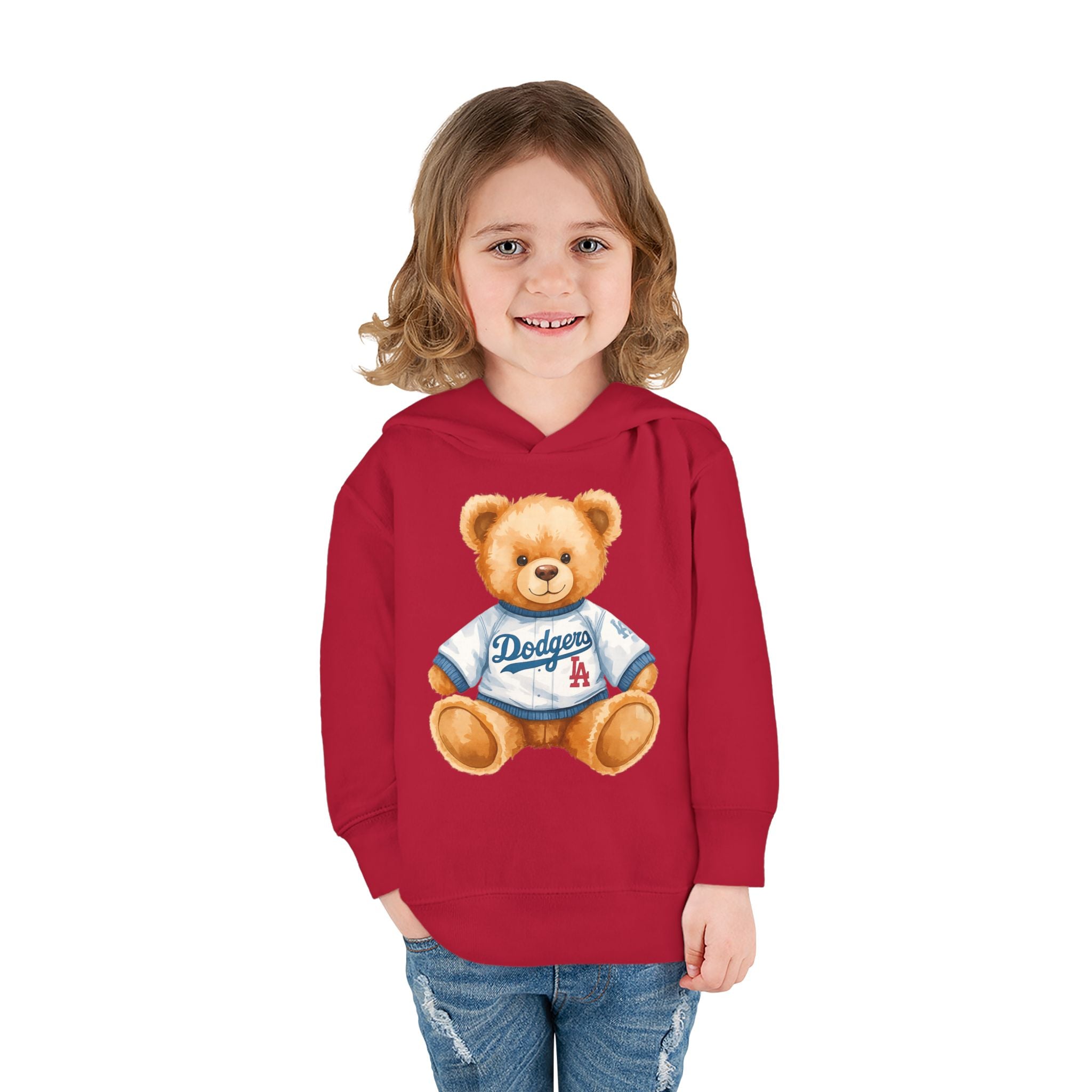 Teddy Bear in Jersey Hoodie | Toddler Pullover Fleece