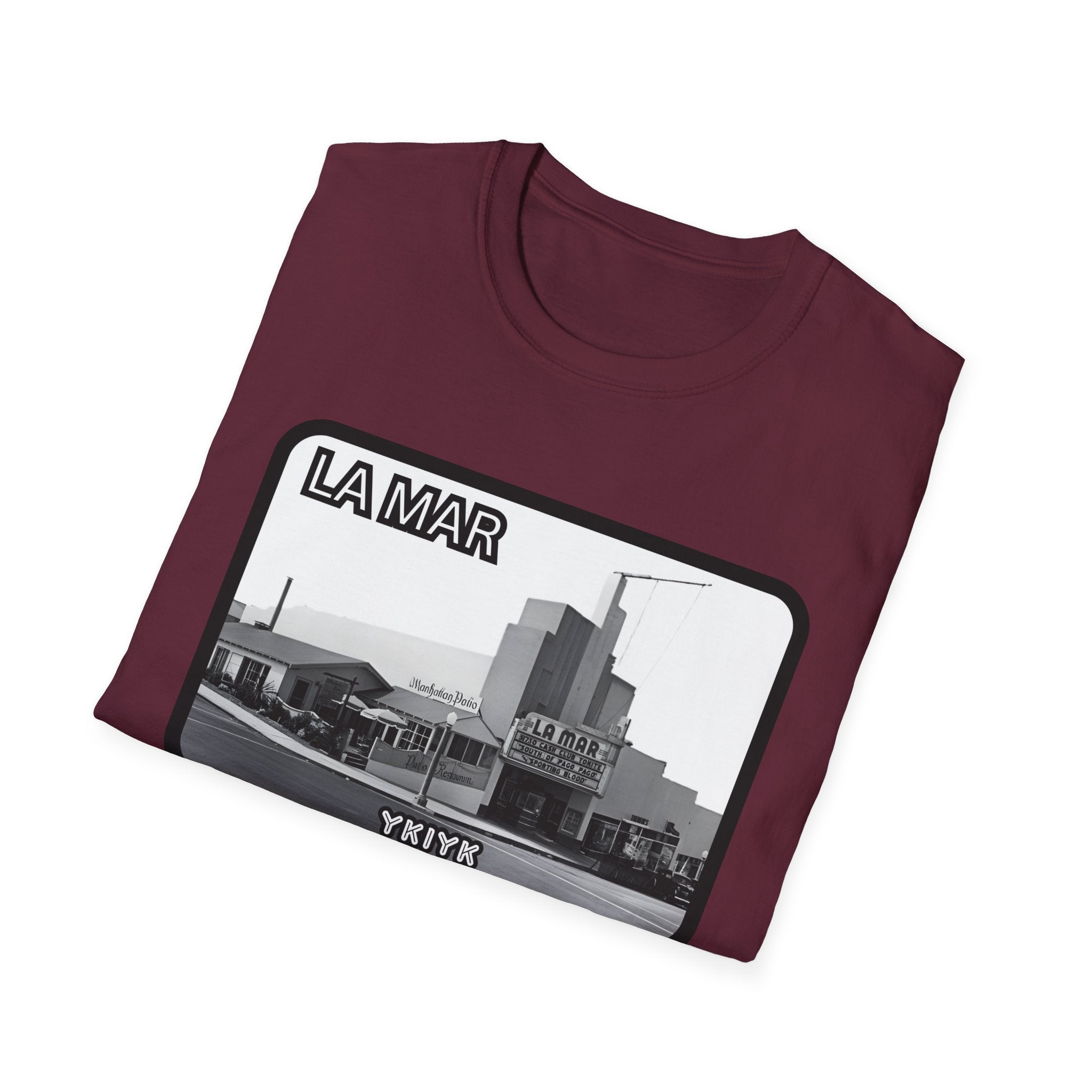 La Mar Theater Manhattan Beach  T-Shirt | Vintage Black & White Urban Graphic YKIYK