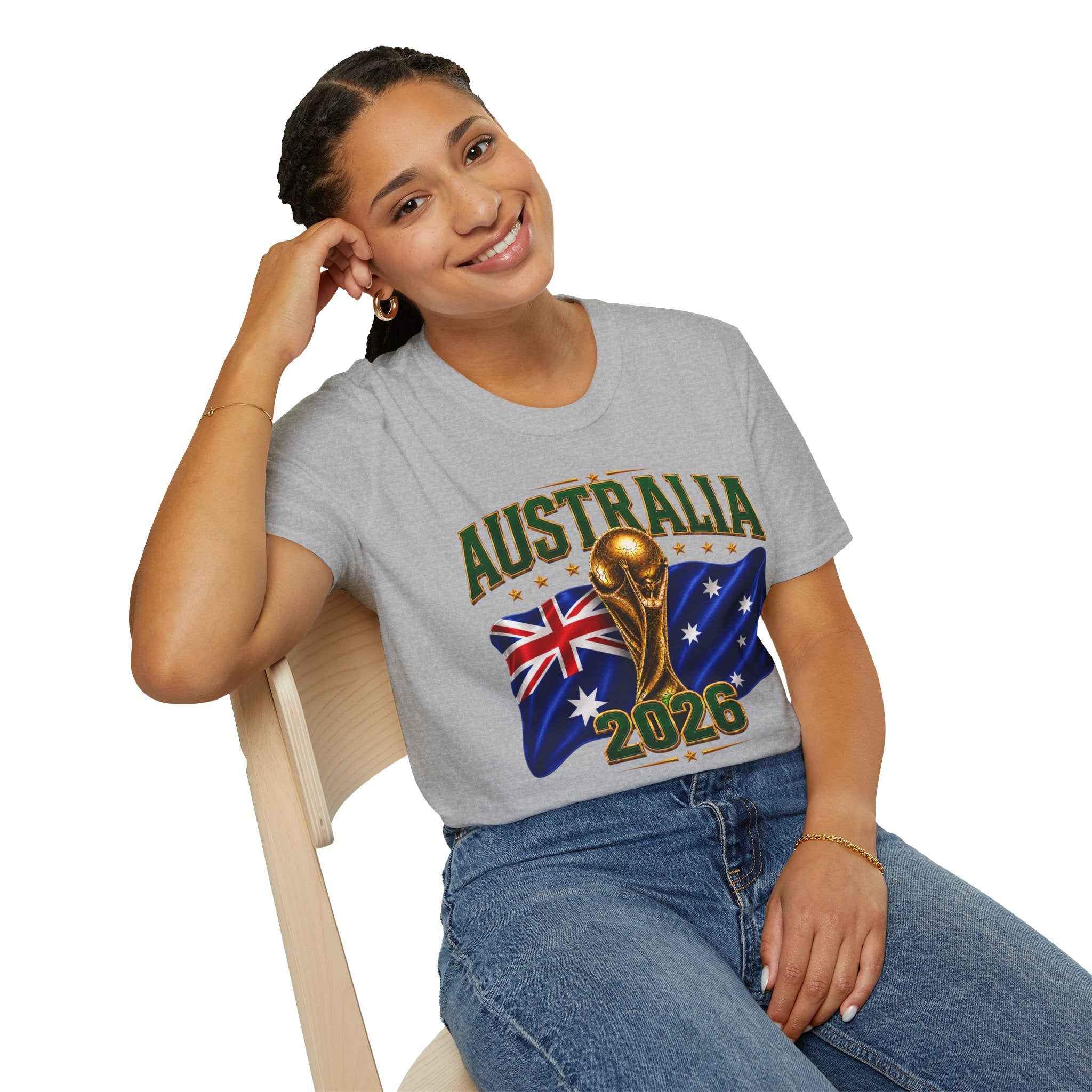 Australia 2026 Soccer World Cup T-Shirt — Aussie Flag & Trophy Design