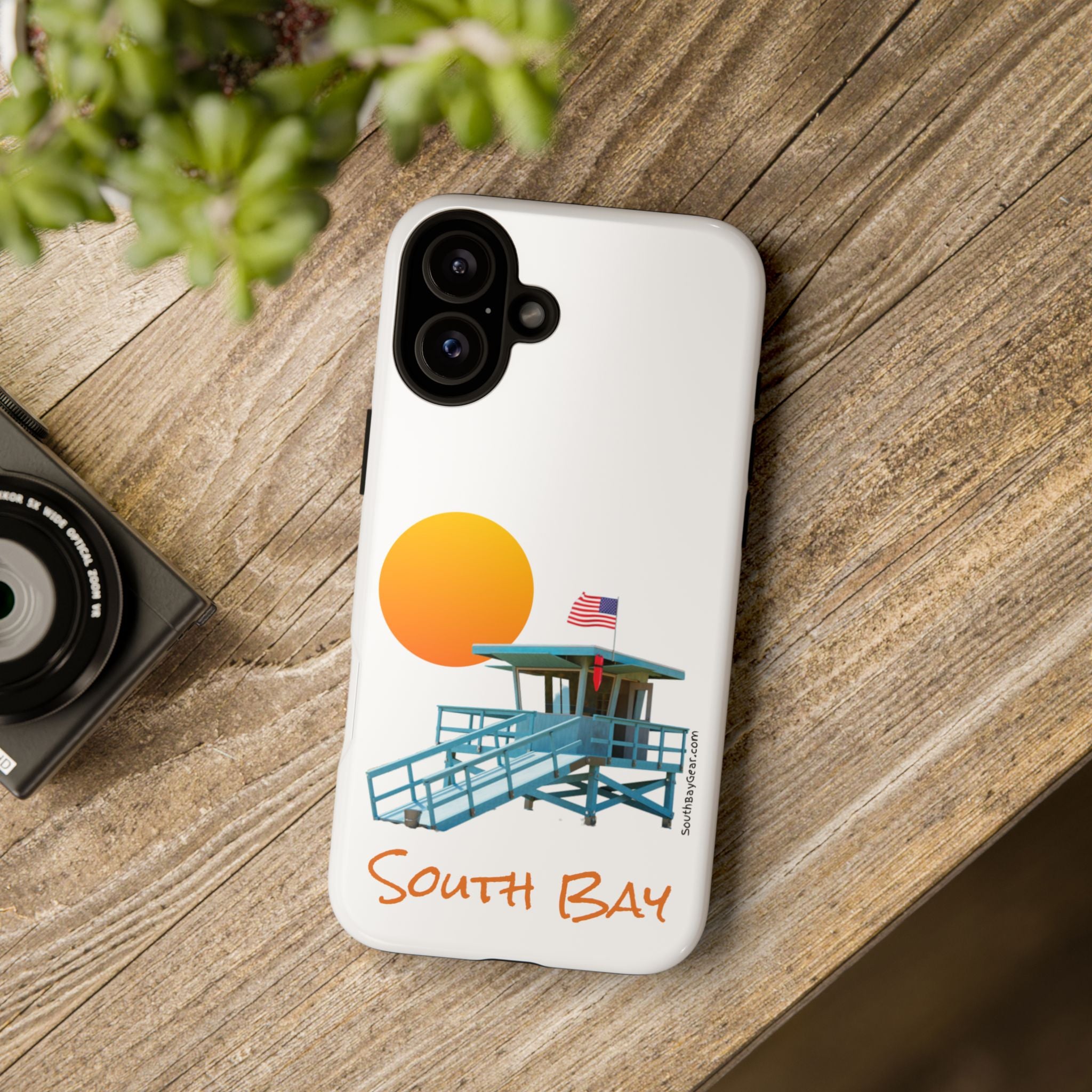 South Bay Lifeguard Stand with American Flag Tough Phone Cases