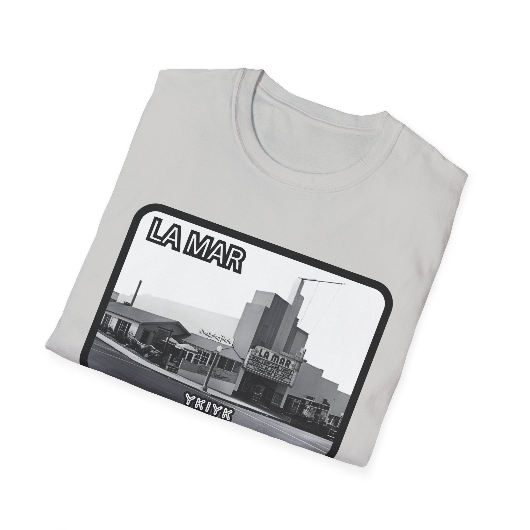 La Mar Theater Manhattan Beach  T-Shirt | Vintage Black & White Urban Graphic YKIYK