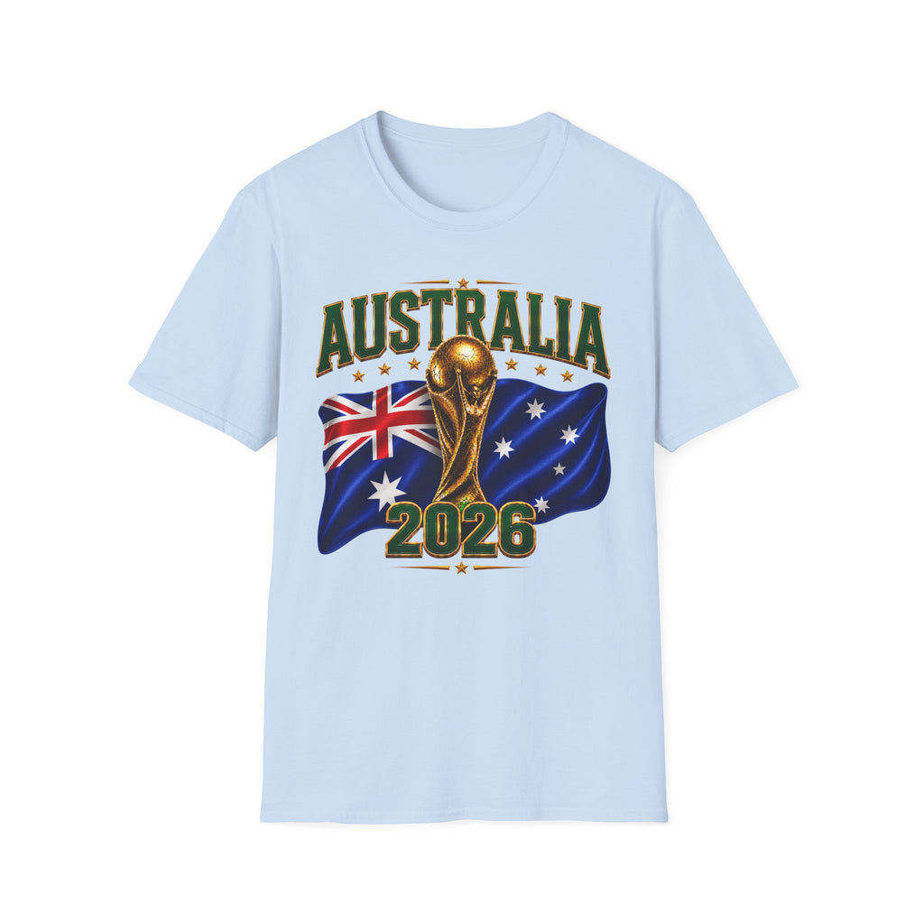 Australia 2026 Soccer World Cup T-Shirt — Aussie Flag & Trophy Design